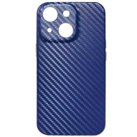 Кожаный чехол Leather Case Carbon series для Apple iPhone 13 mini (5.4'') Синий (24396)