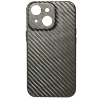 Кожаный чехол Leather Case Carbon series для Apple iPhone 13 mini (5.4'') Серый (24395)