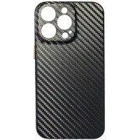 Кожаный чехол Leather Case Carbon series для Apple iPhone 13 Pro Max (6.7'') Черный (26267)