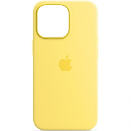 Чохол Silicone case (AAA) full with Magsafe для Apple iPhone 13 Pro Max (6.7'') Желтый (39141)
