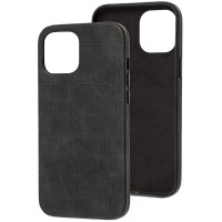 Кожаный чехол Croco Leather для Apple iPhone 13 (6.1'') Черный (27403)
