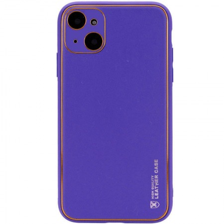 Кожаный чехол Xshield для Apple iPhone 13 (6.1'') Фиолетовый (28274)
