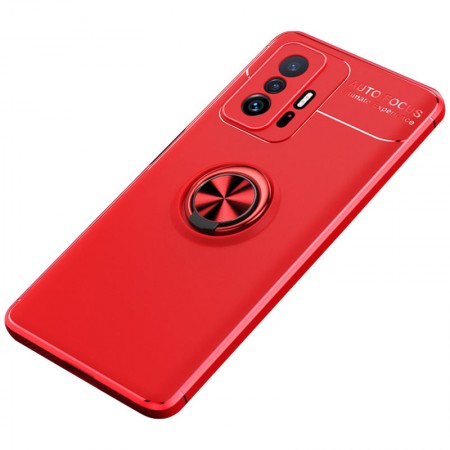 TPU чехол Deen ColorRing под магнитный держатель (opp) для Xiaomi 11T / 11T Pro Красный (28798)