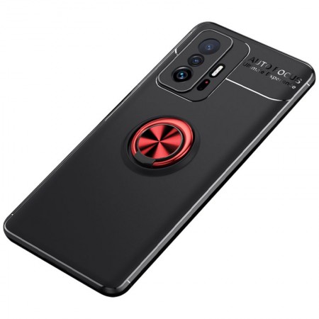 TPU чехол Deen ColorRing под магнитный держатель (opp) для Xiaomi 11T / 11T Pro Черный (28800)