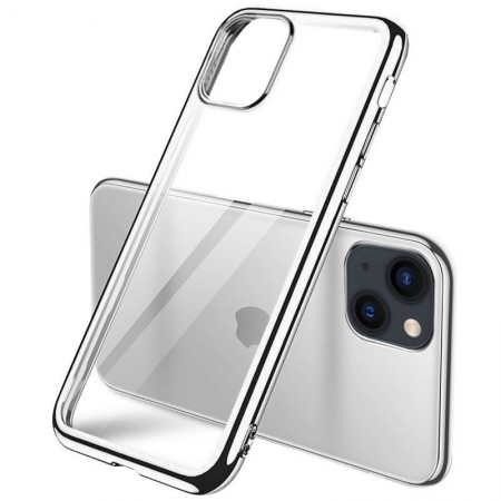 Прозрачный силиконовый чехол глянцевая окантовка Full Camera для Apple iPhone 13 mini (5.4'') Серебристый (27346)