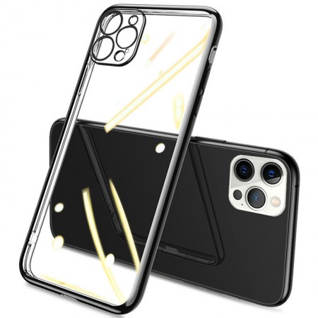 Прозрачный силиконовый чехол глянцевая окантовка Full Camera для Apple iPhone 13 Pro (6.1'') Черный (27354)