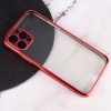 Прозрачный силиконовый чехол глянцевая окантовка Full Camera для Apple iPhone 13 Pro (6.1'') Красный (27350)