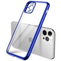 Прозрачный силиконовый чехол глянцевая окантовка Full Camera для Apple iPhone 13 Pro (6.1'') Синій (27352)