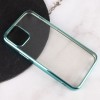 Прозрачный силиконовый чехол глянцевая окантовка Full Camera для Apple iPhone 13 (6.1'') Зелений (27635)