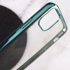 Прозрачный силиконовый чехол глянцевая окантовка Full Camera для Apple iPhone 13 (6.1'') Зелёный (27635)