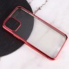 Прозрачный силиконовый чехол глянцевая окантовка Full Camera для Apple iPhone 13 (6.1'') Красный (27340)