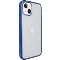 Прозрачный силиконовый чехол глянцевая окантовка Full Camera для Apple iPhone 13 (6.1'') Синій (27342)