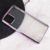Прозрачный силиконовый чехол глянцевая окантовка Full Camera для Apple iPhone 13 (6.1'') Бузковий (27343)