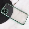 Прозрачный силиконовый чехол глянцевая окантовка Full Camera для Apple iPhone 13 Pro Max (6.7'') Зелёный (27865)