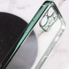 Прозрачный силиконовый чехол глянцевая окантовка Full Camera для Apple iPhone 13 Pro Max (6.7'') Зелёный (27865)