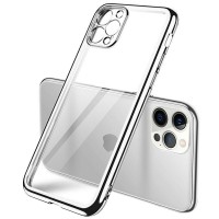 Прозрачный силиконовый чехол глянцевая окантовка Full Camera для Apple iPhone 13 Pro Max (6.7'') Сріблястий (27356)