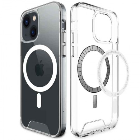Чехол TPU Space Case with MagSafe для Apple iPhone 13 (6.1'') Прозорий (29602)