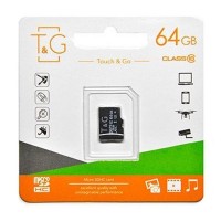 Карта памяти T&G microSDHC 64 GB class 10 (без адаптера) Черный (27383)