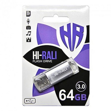 Флеш накопитель USB 3.0 Hi-Rali Rocket 64 GB Серебряная серия Сріблястий (27385)
