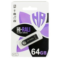 Флеш накопитель USB Hi-Rali Shuttle 64 GB Серебряная серия Серебристый (27387)