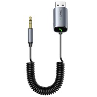 Bluetooth ресивер USAMS US-SJ504 Aluminum Alloy Car Wireless Audio Receiver BT 5.0 Серебристый (27694)