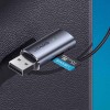 Bluetooth ресивер USAMS US-SJ504 Aluminum Alloy Car Wireless Audio Receiver BT 5.0 Сріблястий (27694)