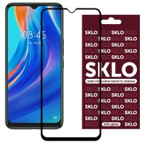Защитное стекло SKLO 3D (full glue) для TECNO Spark 7 / Spark 7 Go Чорний (29210)