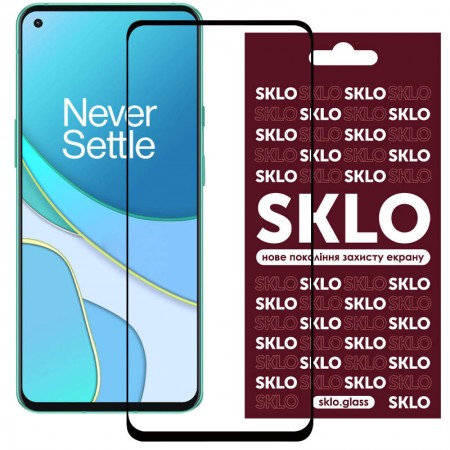 Защитное стекло SKLO 3D (full glue) для OnePlus Nord 2 5G Черный (29257)