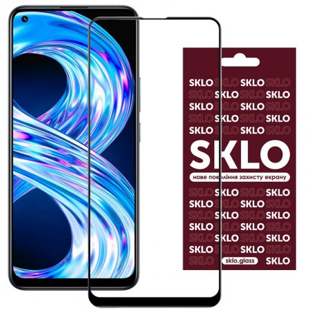 Защитное стекло SKLO 3D (full glue) для Realme 8 / 8 Pro Чорний (29259)