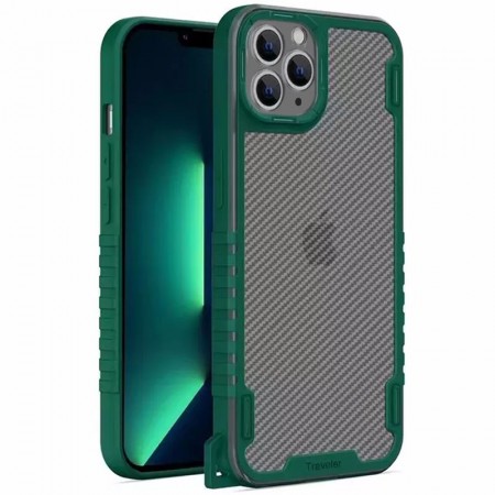 Чехол TPU+PC TRAVEL Carbon для Apple iPhone 12 Pro (6.1'') Зелёный (28693)