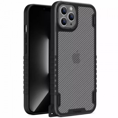 Чехол TPU+PC TRAVEL Carbon для Apple iPhone 12 Pro (6.1'') Чорний (28691)