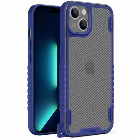 Чехол TPU+PC TRAVEL Carbon для Apple iPhone 13 mini (5.4'') Синий (28704)