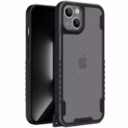 Чехол TPU+PC TRAVEL Carbon для Apple iPhone 13 mini (5.4'') Черный (28705)