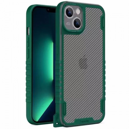 Чехол TPU+PC TRAVEL Carbon для Apple iPhone 13 (6.1'') Зелений (28699)