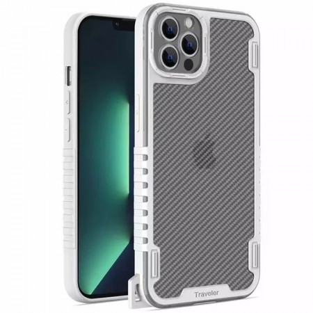 Чехол TPU+PC TRAVEL Carbon для Apple iPhone 13 Pro (6.1'') Белый (28706)