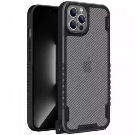 Чехол TPU+PC TRAVEL Carbon для Apple iPhone 13 Pro (6.1'') Чорний (28709)