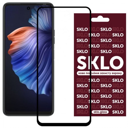 Защитное стекло SKLO 3D (full glue) для TECNO Spark 8 Pro Чорний (29692)