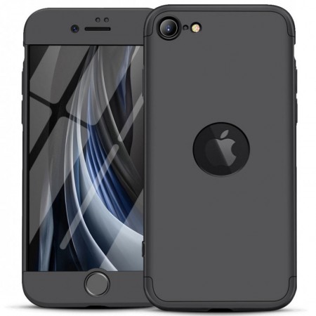 Пластиковая накладка GKK LikGus 360 градусов (opp) с лого для Apple iPhone SE (2020) Черный (29743)
