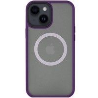 TPU+PC чохол Metal Buttons with MagSafe для Apple iPhone 13 (6.1'') Фиолетовый (41283)