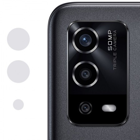 Гибкое защитное стекло 0.18mm на камеру (тех.пак) для Oppo A55 4G Прозрачный (31552)