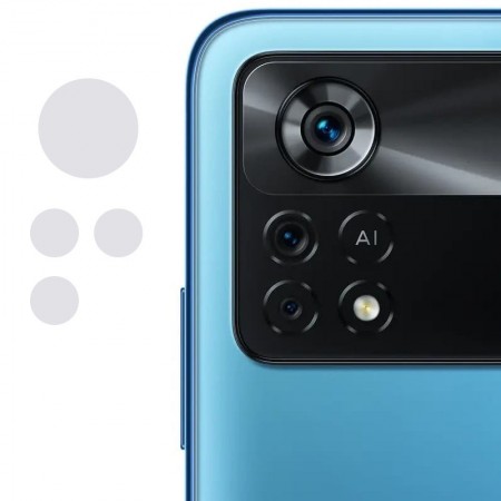 Гибкое защитное стекло 0.18mm на камеру (тех.пак) для Xiaomi Poco X4 Pro 5G Прозорий (31564)