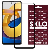 Защитное стекло SKLO 3D (full glue) для Xiaomi Poco M4 Pro 4G Черный (32195)