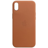 Кожаный чехол Leather Case (AA) для Apple iPhone X / XS (5.8'') Бежевый (31671)