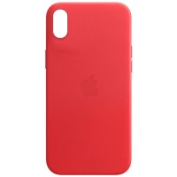 Кожаный чехол Leather Case (AA) для Apple iPhone X / XS (5.8'') Красный (31672)