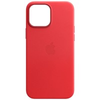 Кожаный чехол Leather Case (AA) with MagSafe для Apple iPhone 12 Pro Max (6.7'') Красный (31833)