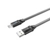 Дата кабель Borofone BU12 Synergy USB to MicroUSB (1.2m) Чорний (31880)