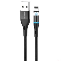 Дата кабель Borofone BU16 Skill magnetic USB to Lightning (1.2m) Чорний (31913)