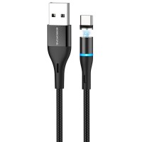 Дата кабель Borofone BU16 Skill magnetic USB to Type-C (1.2m) Черный (31915)