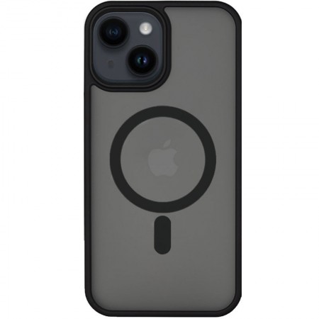 TPU+PC чохол Metal Buttons with MagSafe для Apple iPhone 14 (6.1'') Чорний (33493)