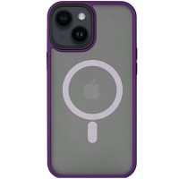 TPU+PC чохол Metal Buttons with MagSafe для Apple iPhone 14 (6.1'') Фиолетовый (33492)